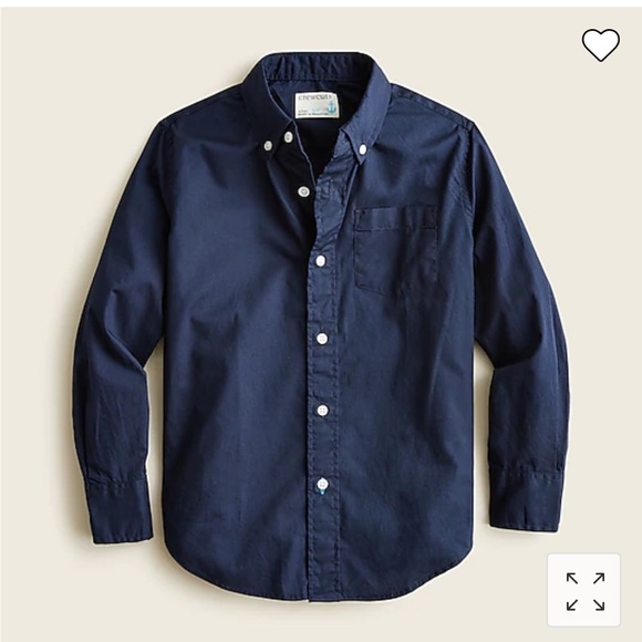 J. Crew Other - NWOT J. Crew Crewcuts Navy Blue Secret Wash Cotton Poplin Button-Down Size 4/5